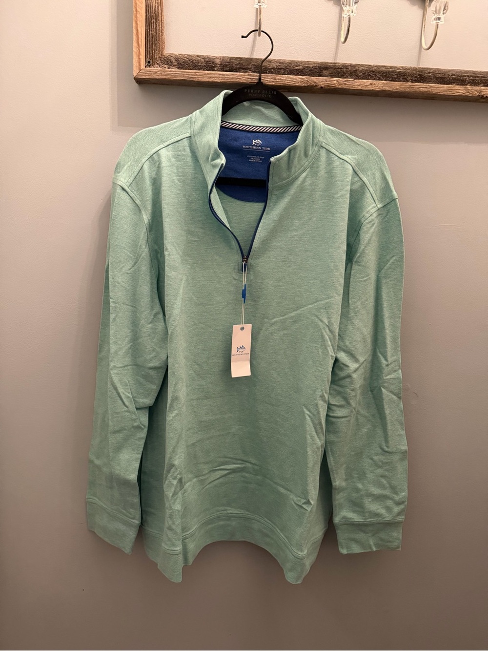 Southern Tide Mint Green Quarter-Zip Pullover